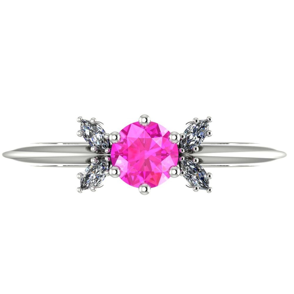 Flutterby Pink Sapphire & Diamond White Gold Ring