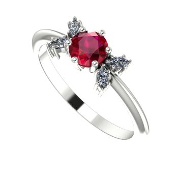 Flutterby Ruby & Diamond White Gold Ring