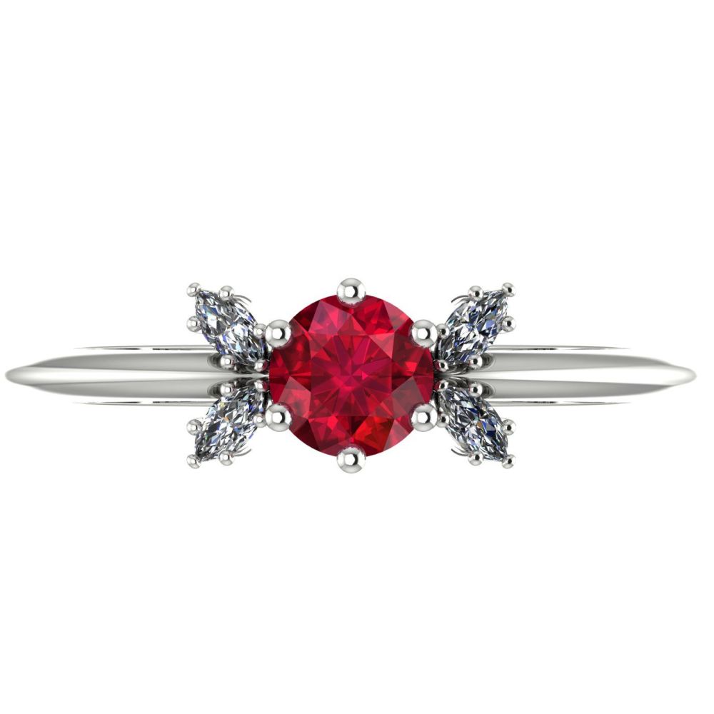 Flutterby Ruby & Diamond White Gold Ring