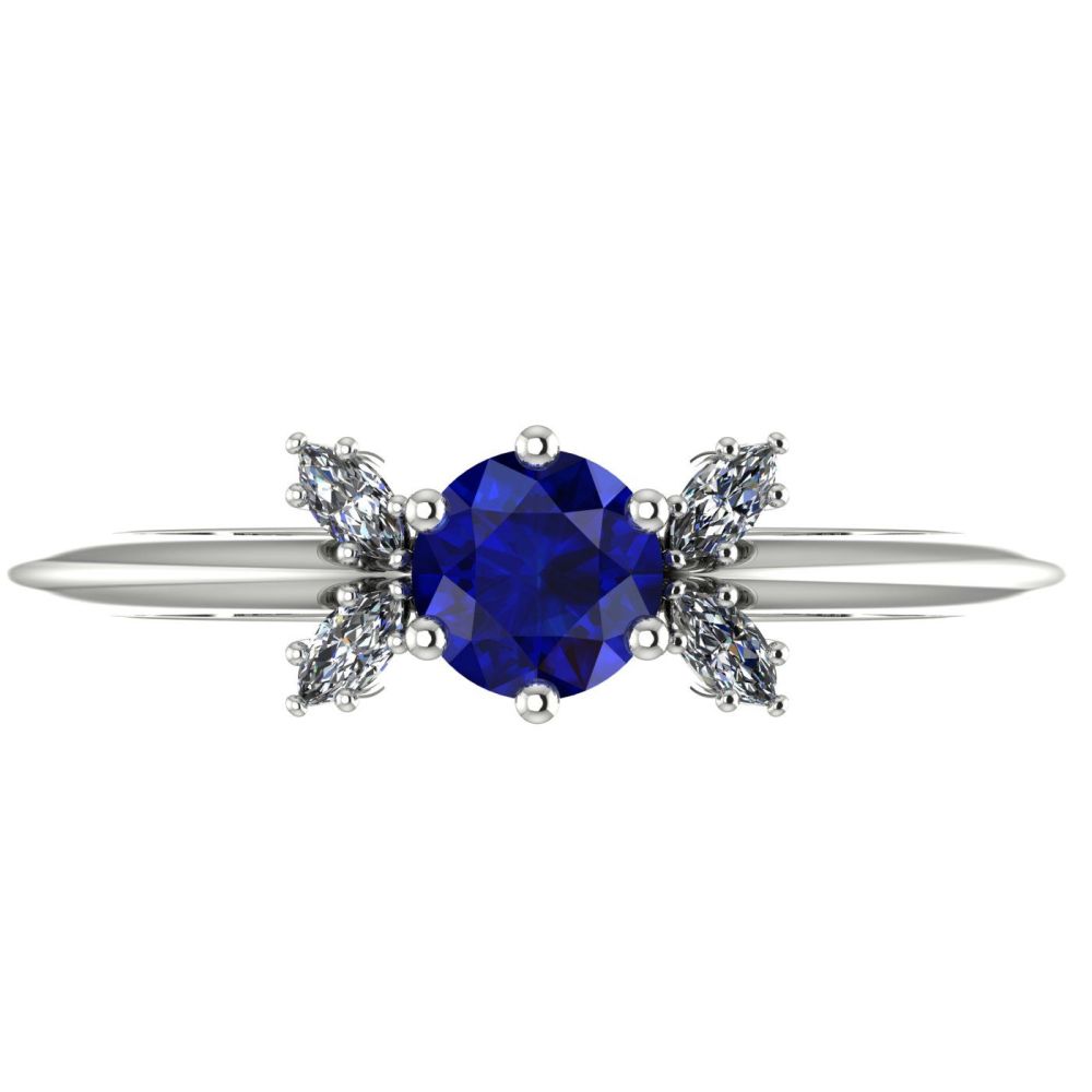 Flutterby Sapphire & Diamond White Gold Ring