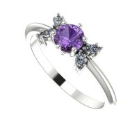 Flutterby Lavender Sapphire & Diamond White Gold Ring