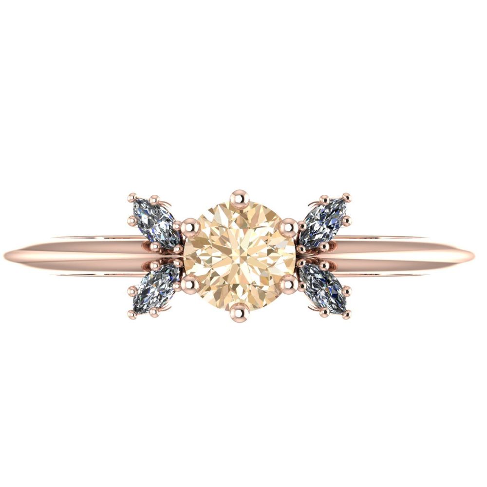 Flutterby Champagne Diamond, Diamond's & Rose Gold Ring