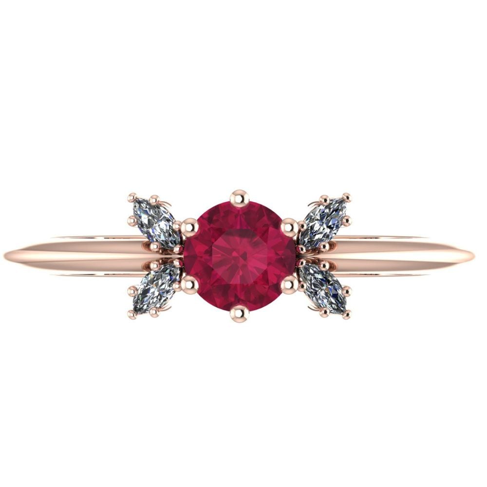Flutterby Ruby, Diamond's & Rose Gold Ring
