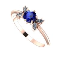 Flutterby Sapphire, Diamond's & Rose Gold Ring