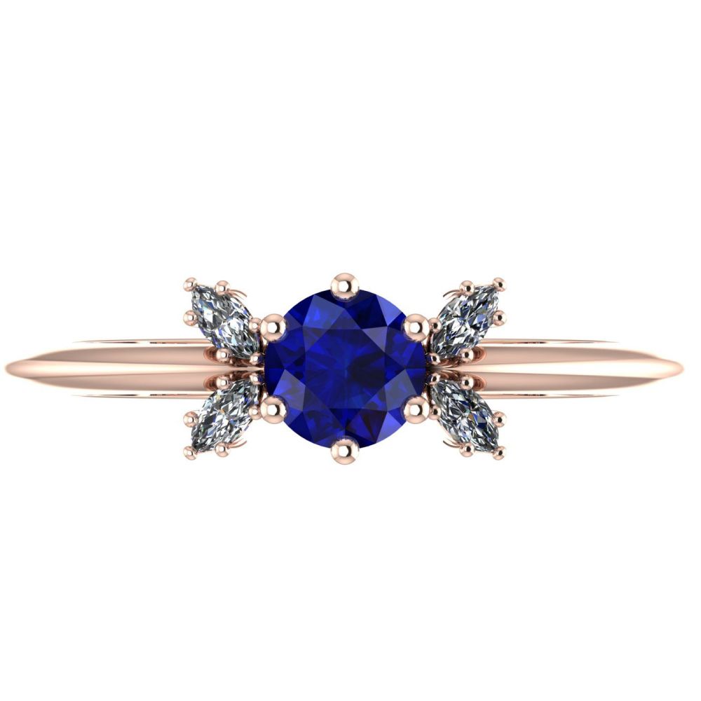 Flutterby Sapphire, Diamond's & Rose Gold Ring