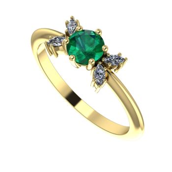 Flutterby Emerald & Diamond's Gold Ring