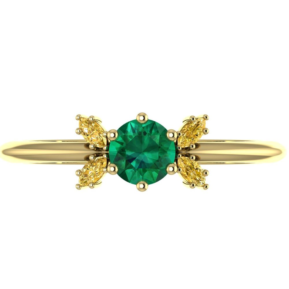 Flutterby Emerald & Yellow Diamond's Gold Ring
