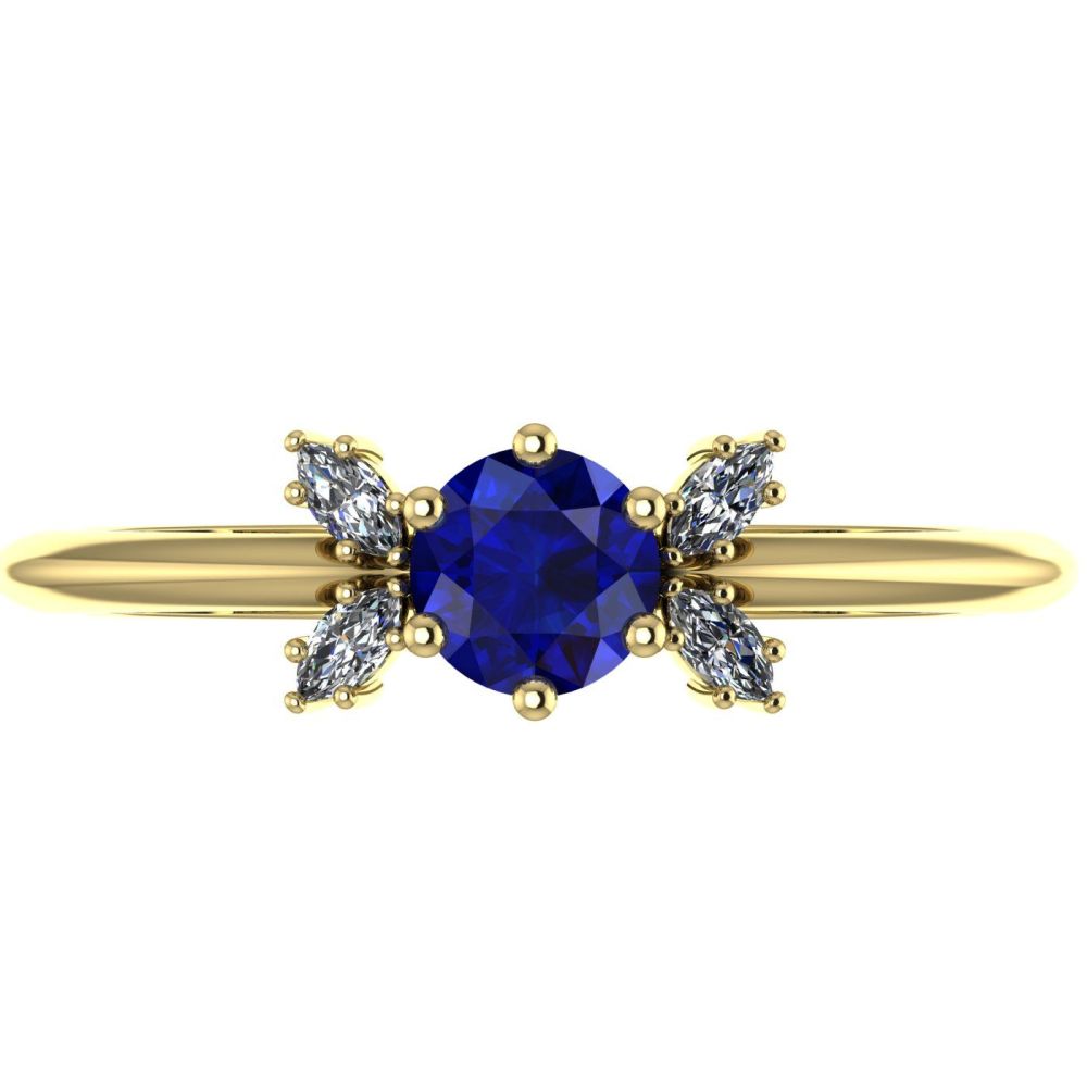 Flutterby Sapphires & Diamond's Gold Ring