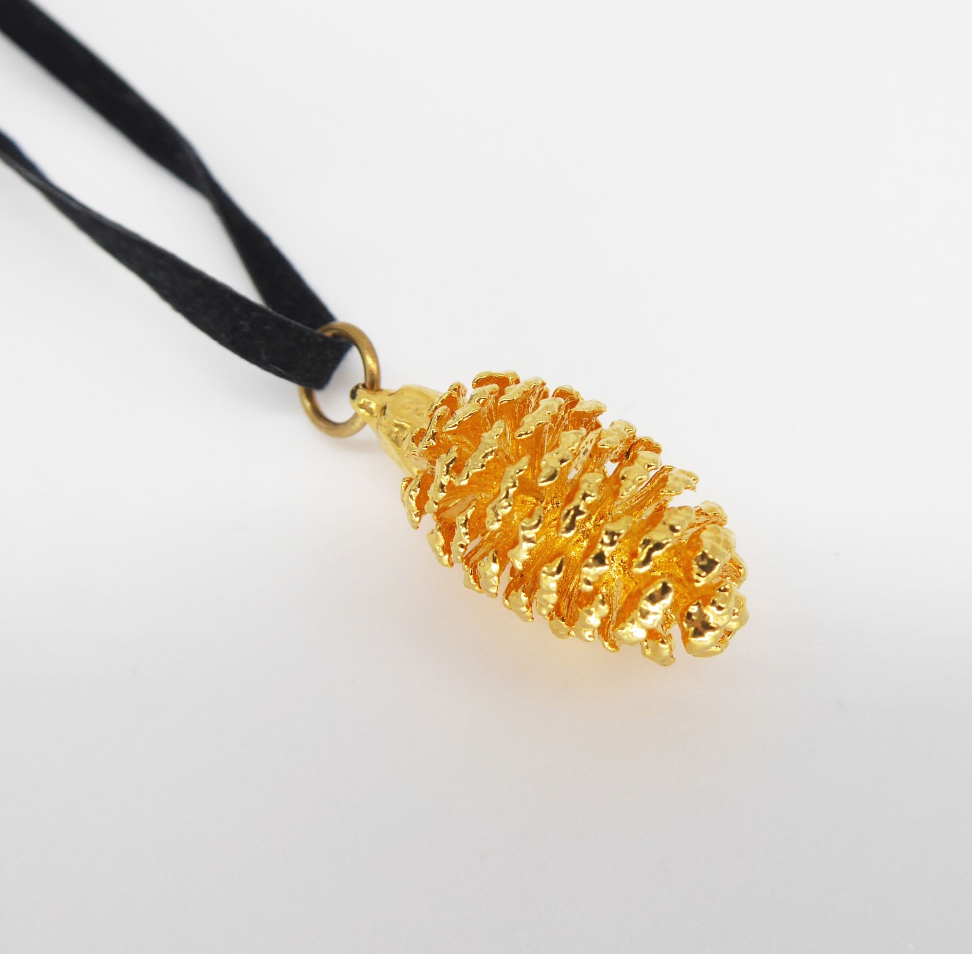 gold pine cone pendant