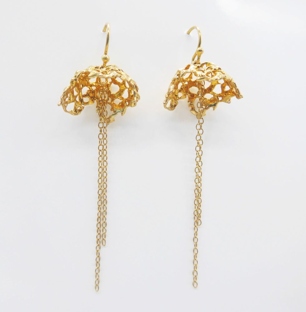 Gold Web Earrings