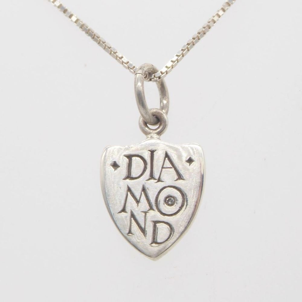 Silver Diamond Pendant - WAS £185
