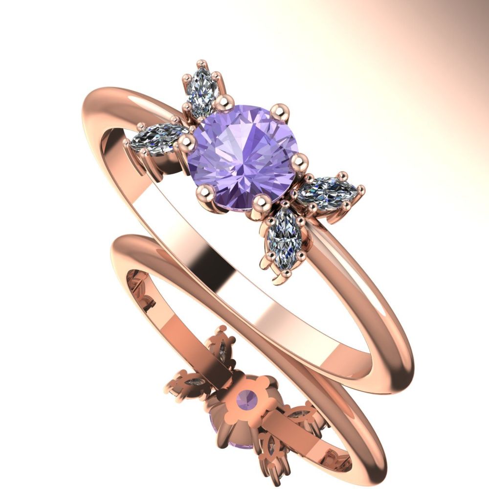 Flutterby Lavender Sapphire & Diamond White Gold Ring