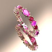 Fire Eternity Ring - Rose Gold