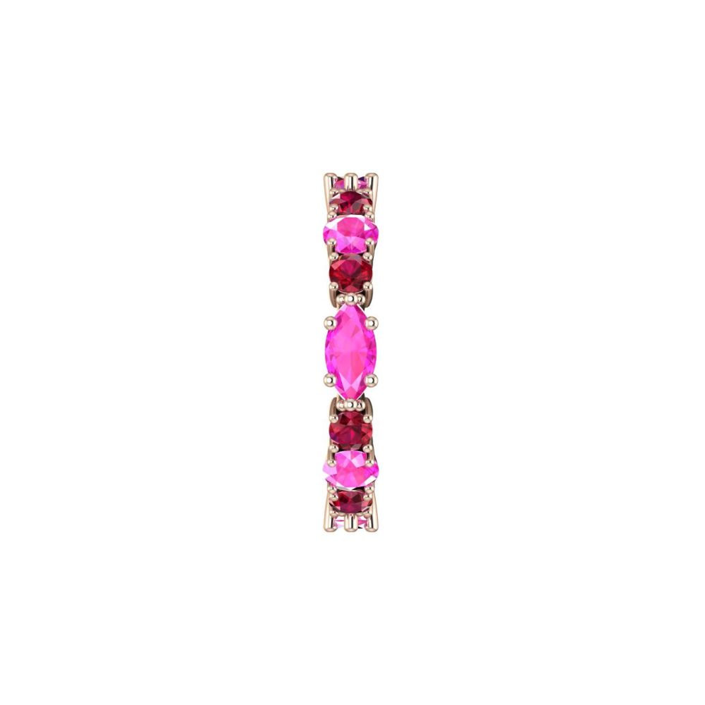 Fire  - Ruby & Pink Sapphire Rose Gold Eternity Ring