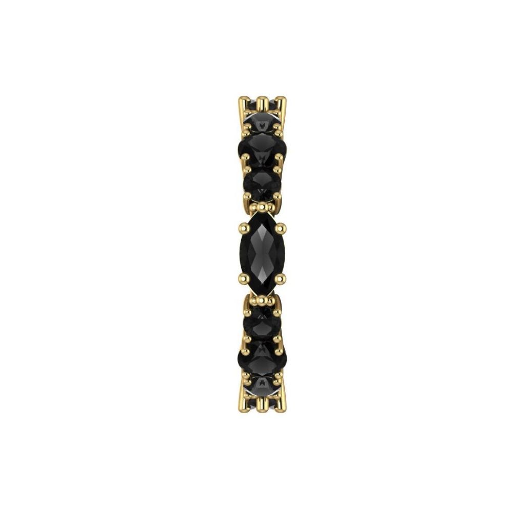 Black Diamond Allsorts Eternity Ring - Yellow Gold