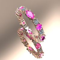 Raspberry Ripple Allsorts Ring - Rose Gold