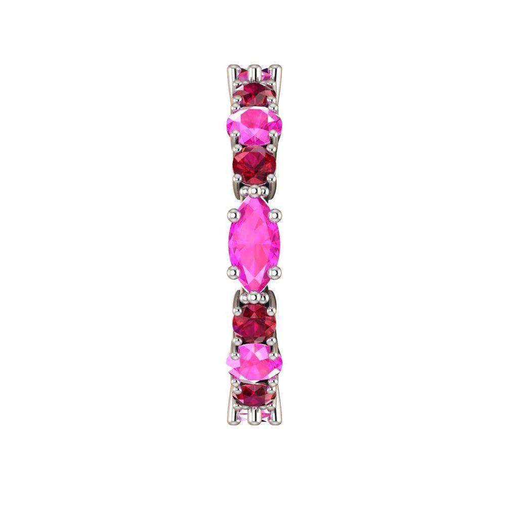 Fire - Ruby & Pink Sapphire White Gold Or Platinum Eternity Ring