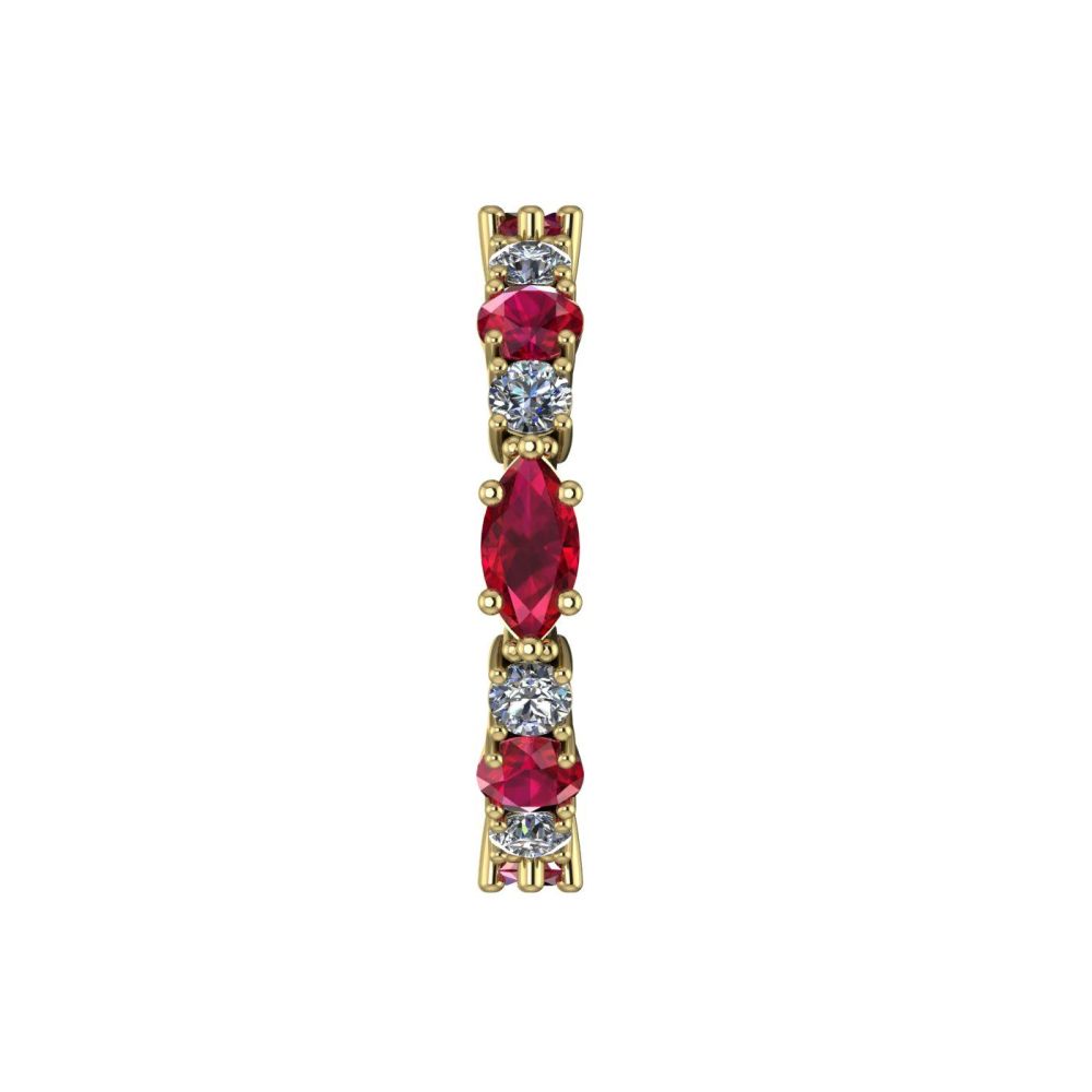 Red & White Allsorts Eternity Ring - Yellow Gold