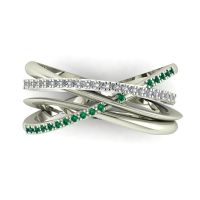 Eternal Infinity Emerald & Diamond Eternity Ring White Gold