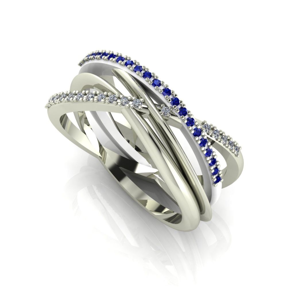 Eternal Infinity Sapphire & Diamond White Gold Eternity Ring