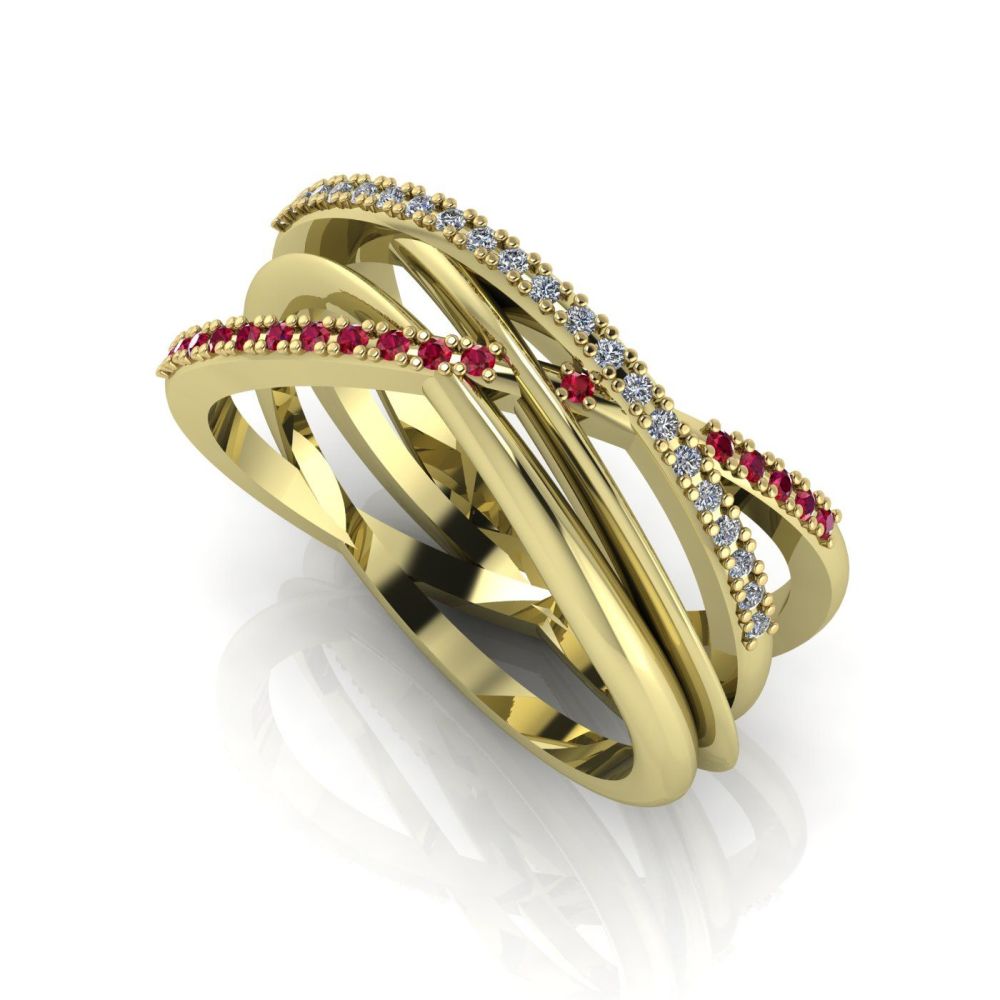 Eternal Infinity Ruby & Diamond Yellow Gold Eternity Ring