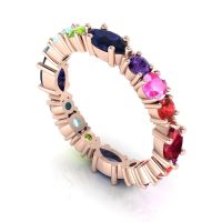 Allsorts - Multi Coloured Gemstone Eternity Ring - Rose Gold