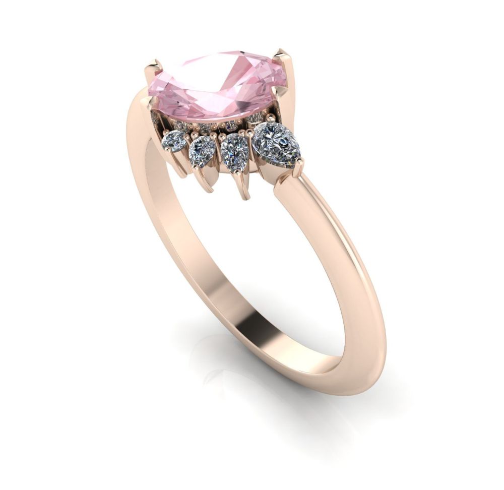 Selene - Morganite, Diamonds & Rose Gold Engagement Ring