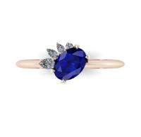 Selene - Sapphire, Diamonds & Rose Gold Engagement Ring