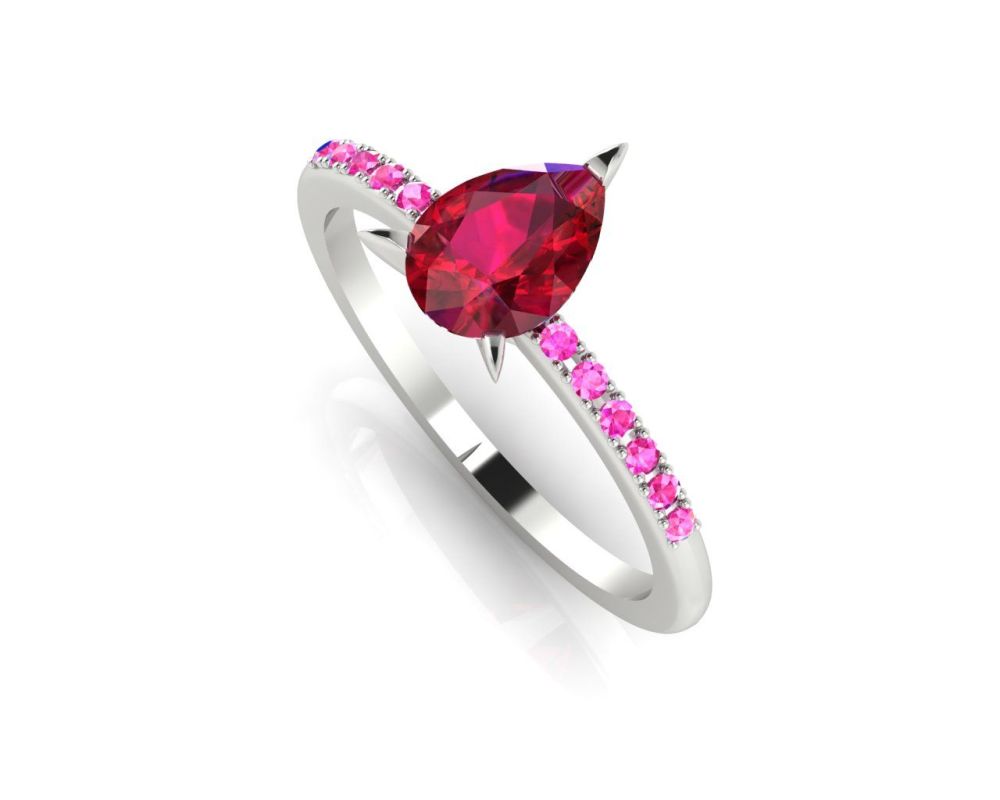 Calista ruby and pink sapphire engagement ring