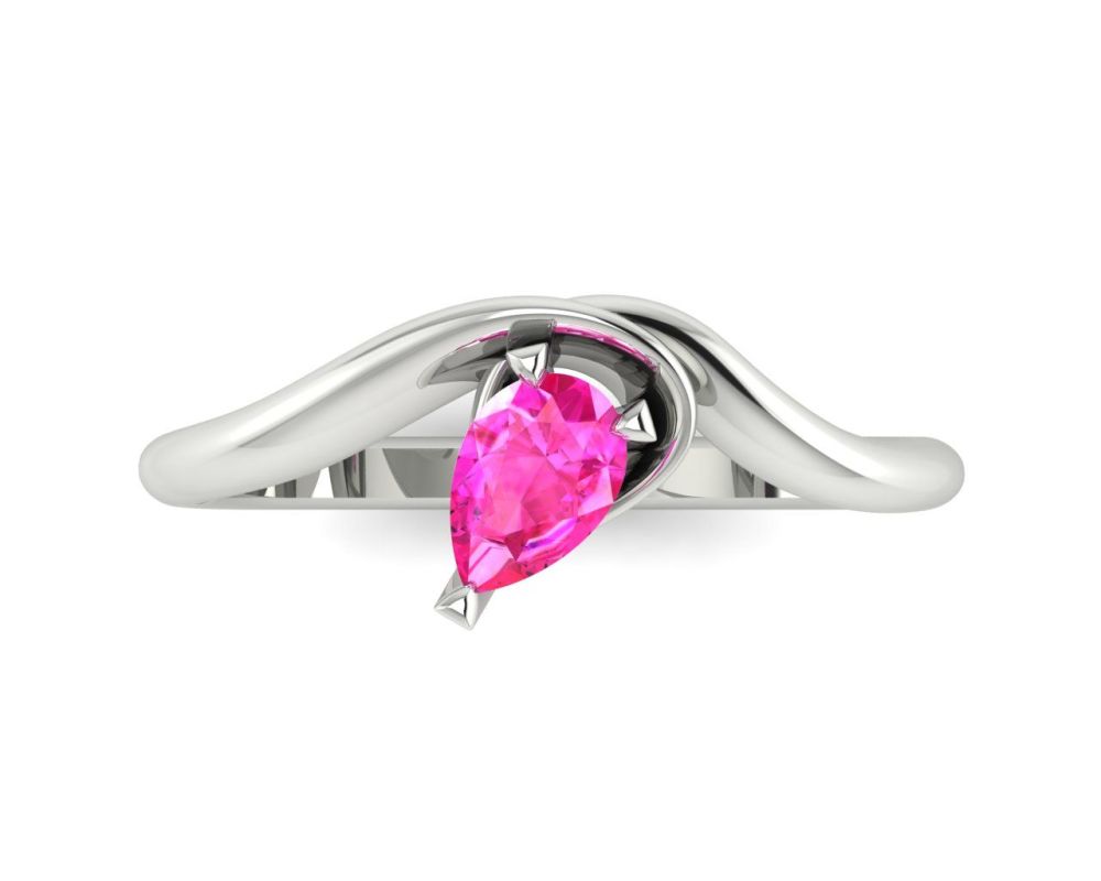 Pink sapphire solitaire enchanted engagement ring