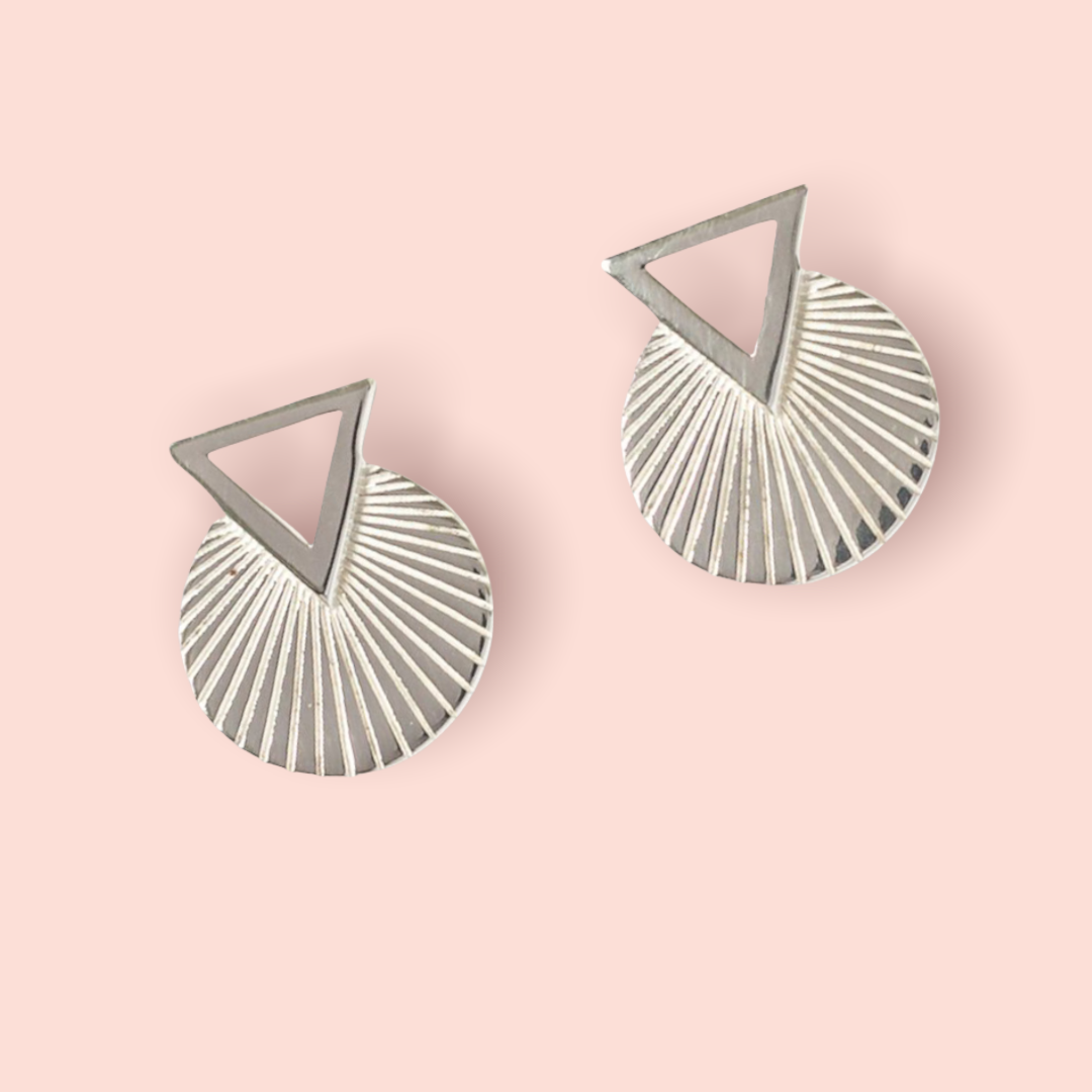 deco silver earring studs