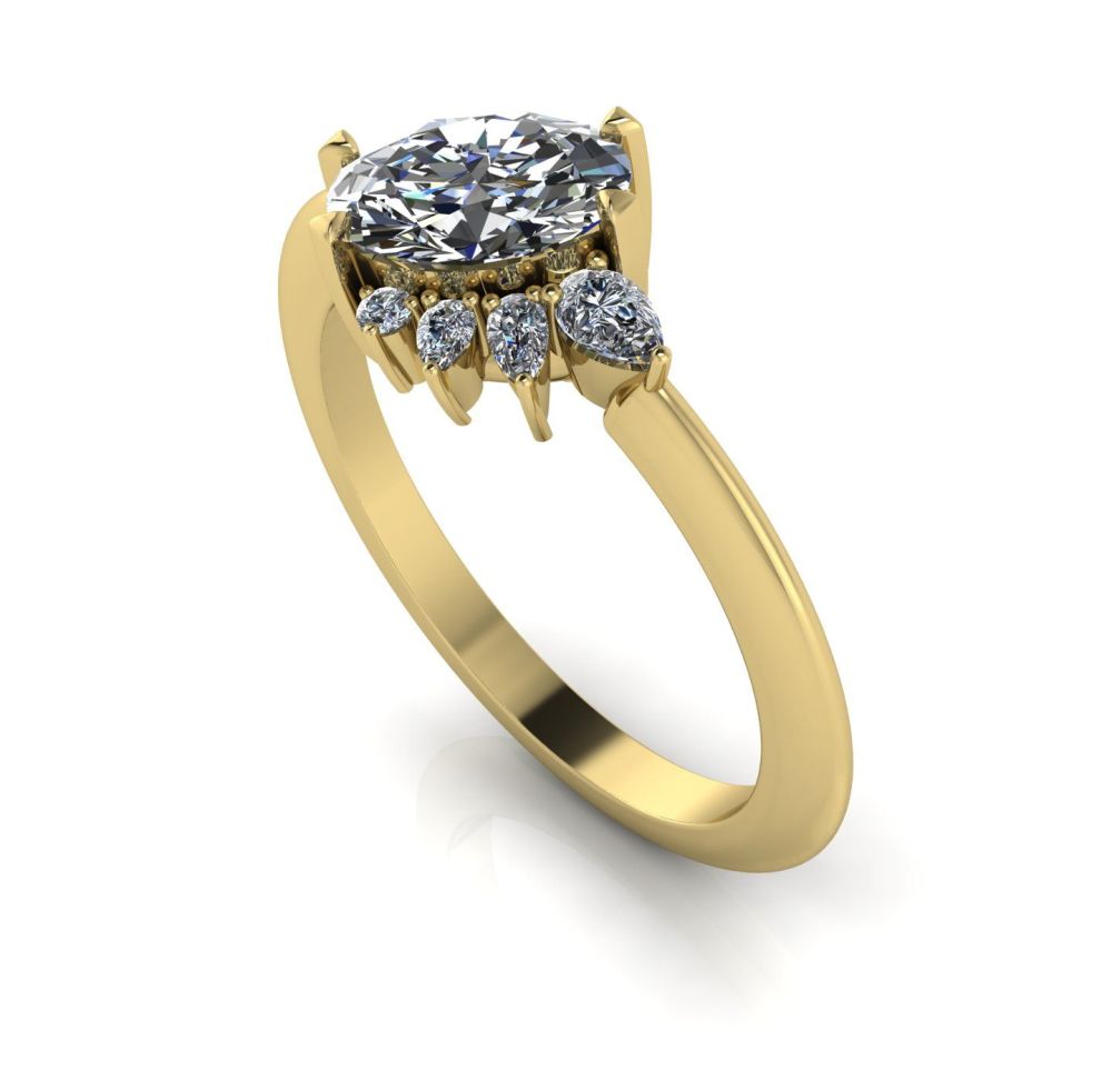 Selene - Diamond, Diamonds & Yellow Gold Engagement Ring
