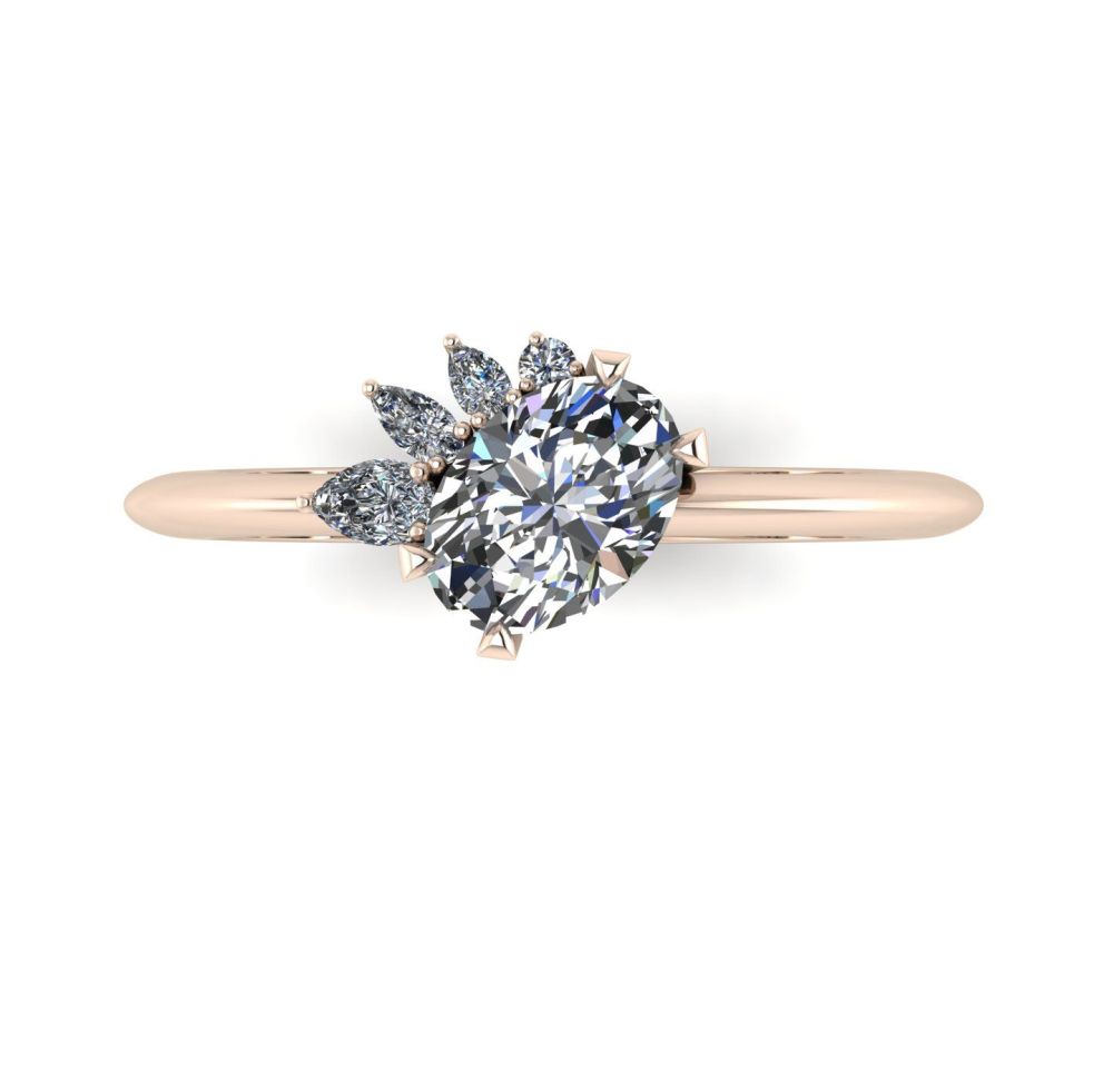 Selene - Diamond, Diamonds & Rose Gold Engagement Ring