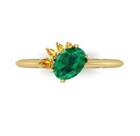 Selene -Emerald, Yellow Sapphires & Yellow Gold Engagement Ring