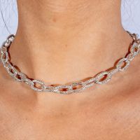 Hula Linked Silver Necklace