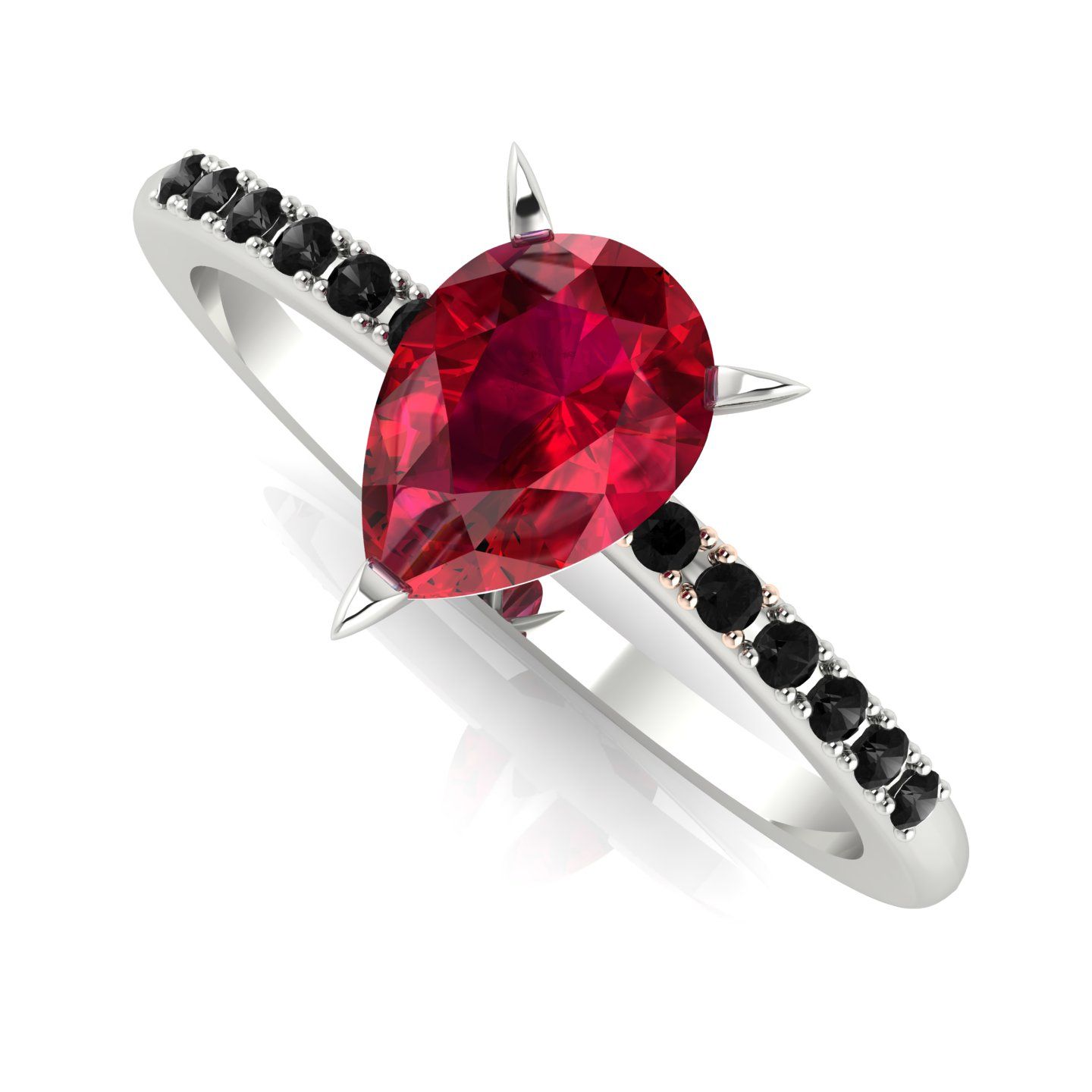 Calista ruby and black diamond ring
