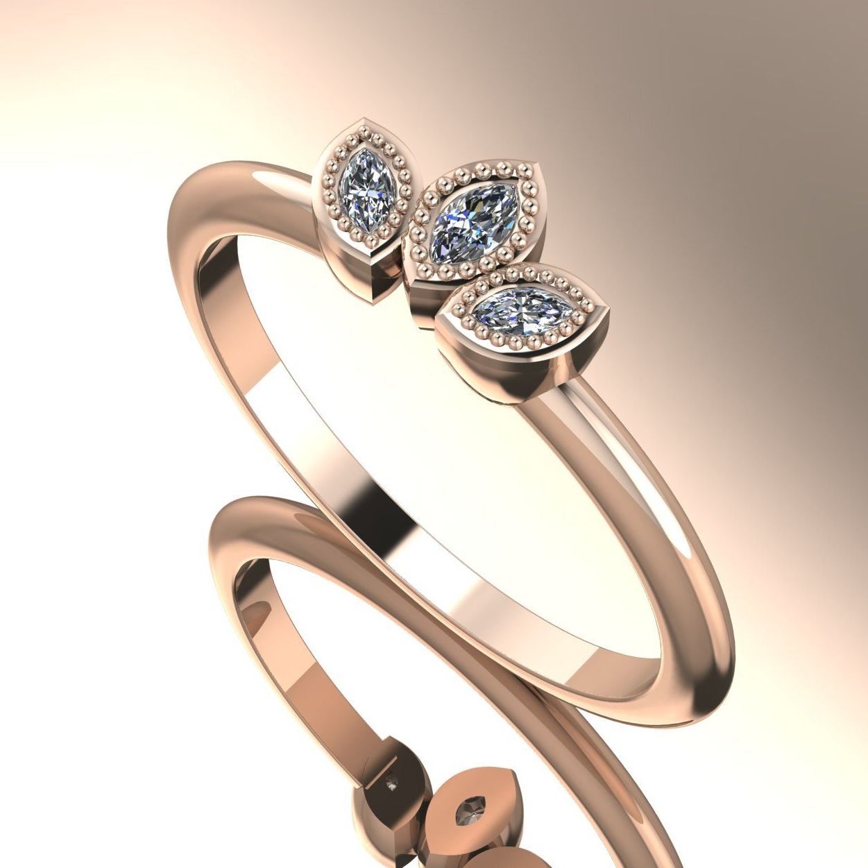Astraea Echo - Diamonds & Rose Gold Ring
