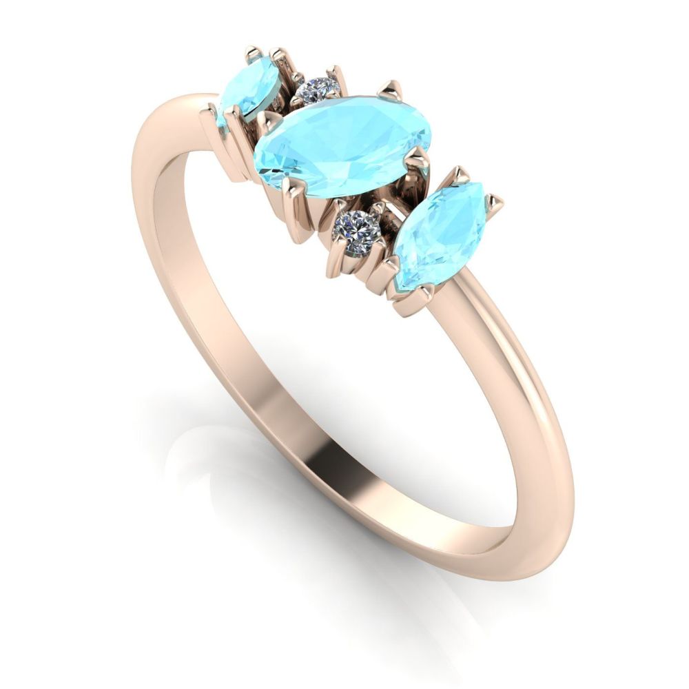 Atlantis Rose Gold: Aquamarine & Diamonds