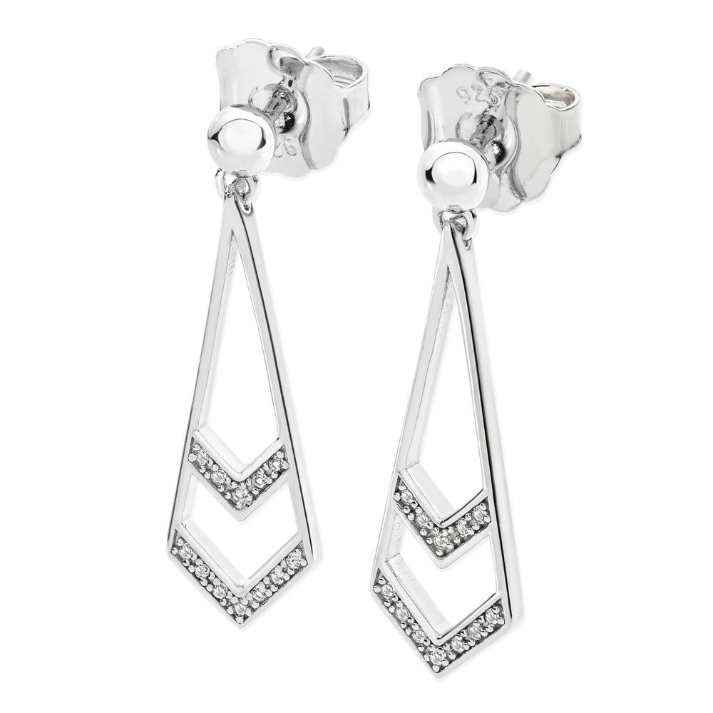 silver art deco earrings