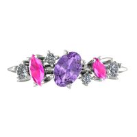 Violet Sapphire, Pink Sapphire & Diamond White Gold Atlantis Paradise Ring