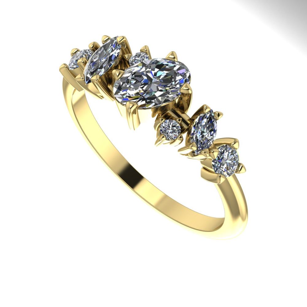 Diamond Yellow Gold Atlantis Paradise Ring