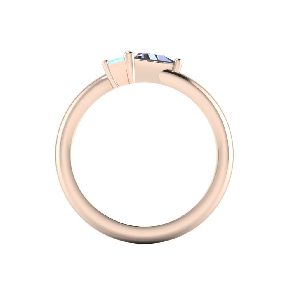 Elektra Toi Et Moi Ring - Aquamarine, Diamond & Rose Gold