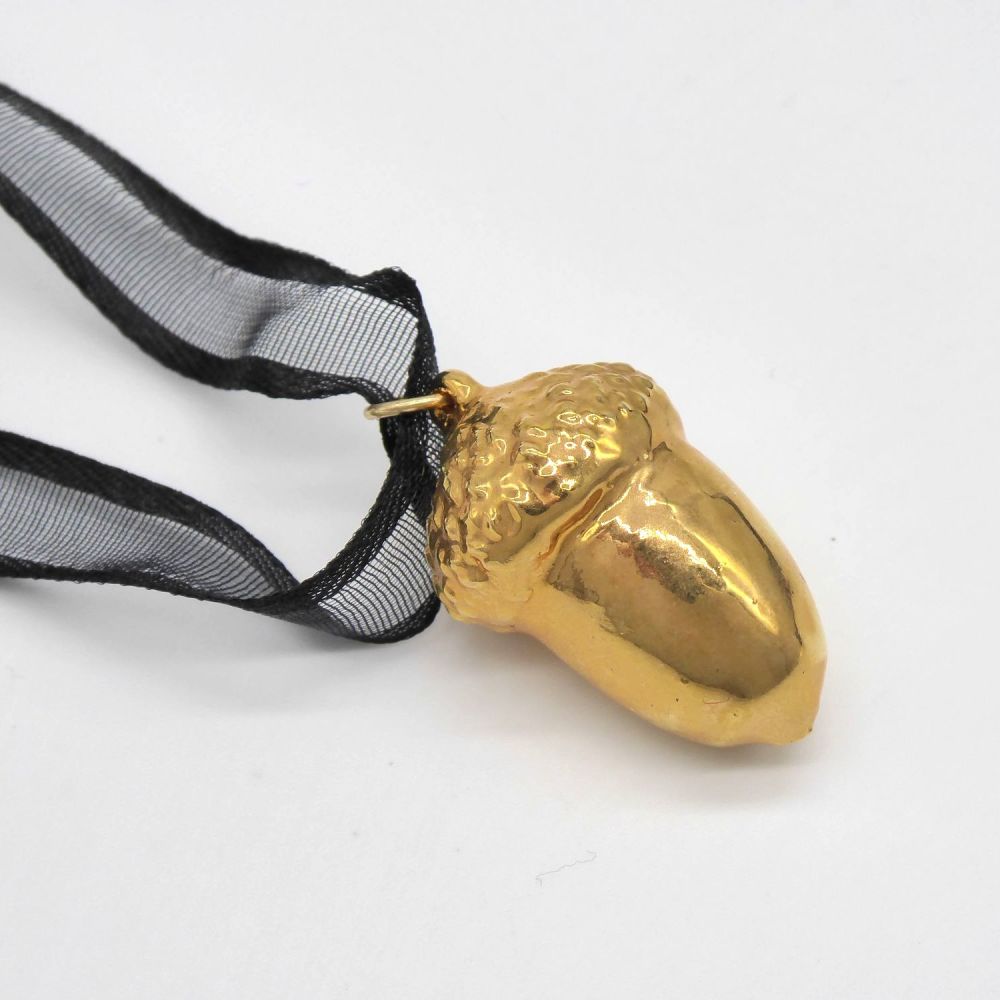 Gold Acorn Pendant