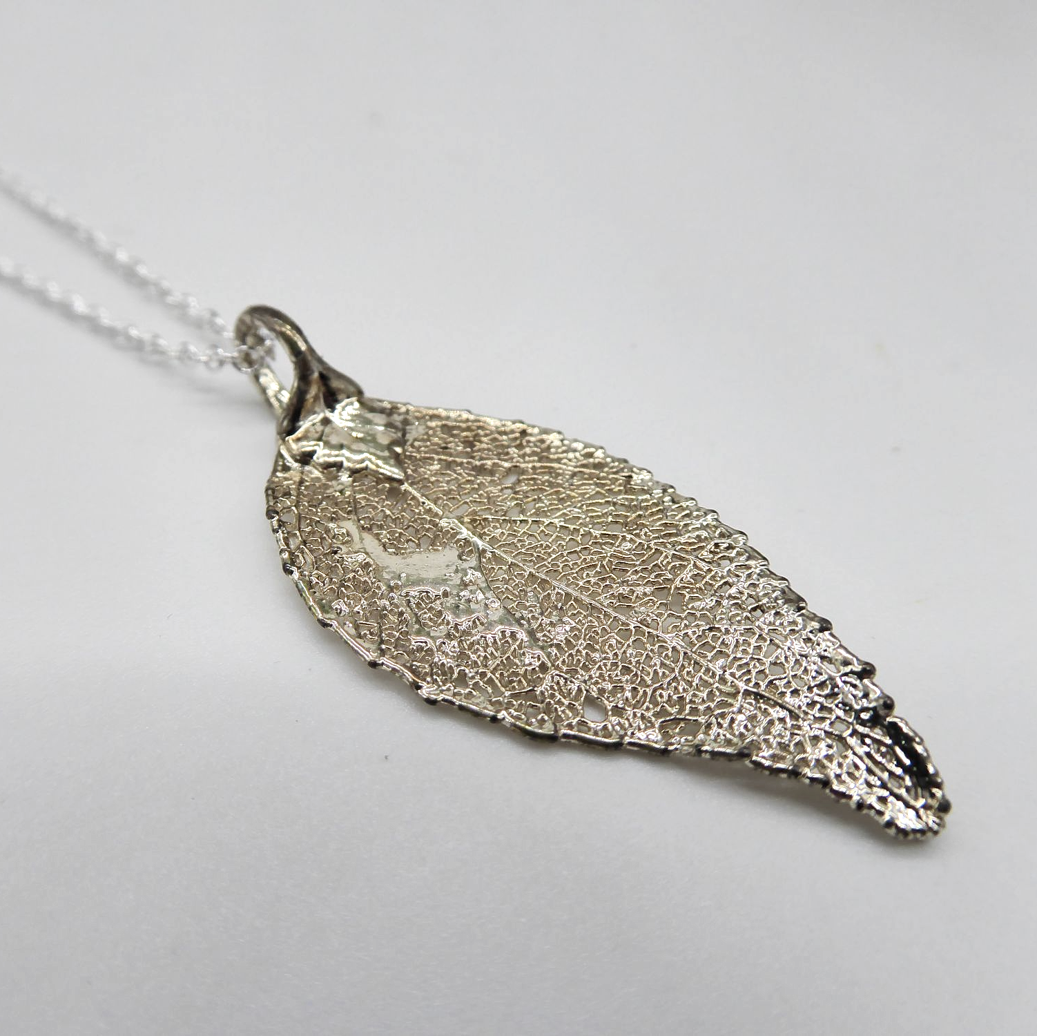 silver leaf pendant