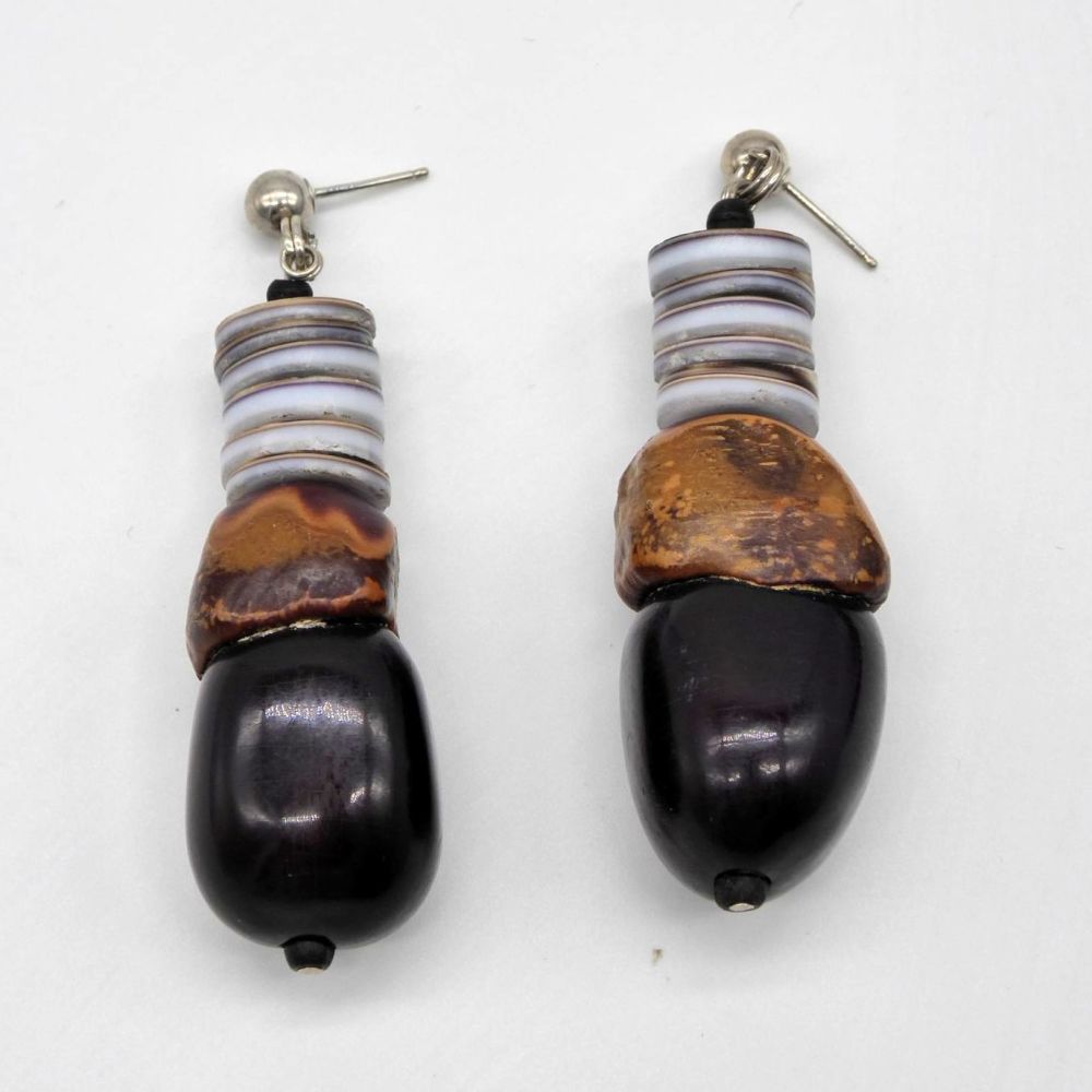 Seed & Ceramic Earrings