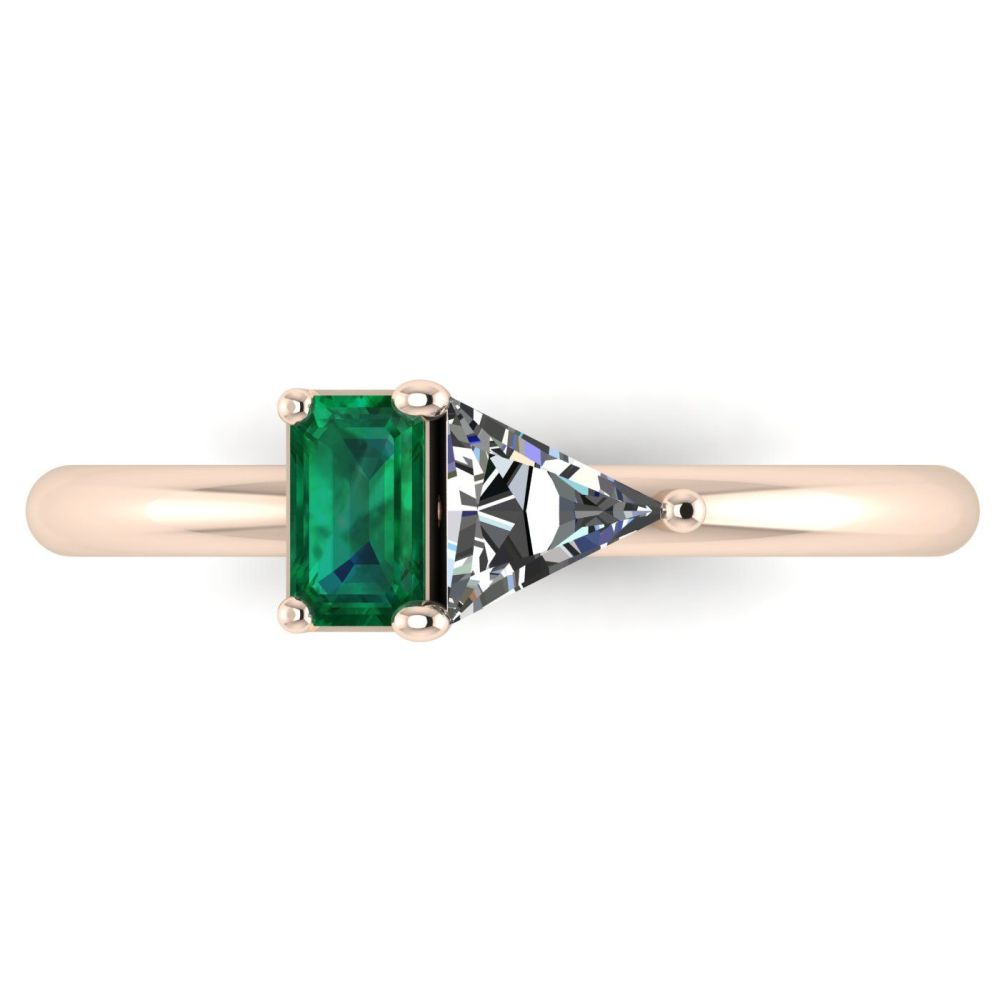 Elektra Toi Et Moi Ring- Emerald, Diamond & Rose Gold