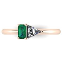 Elektra Toi Et Moi Ring- Emerald, Diamond & Rose Gold