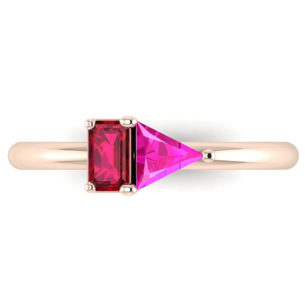 Elektra Toi Et Moi Ring- Ruby & Pink Sapphire & Rose Gold