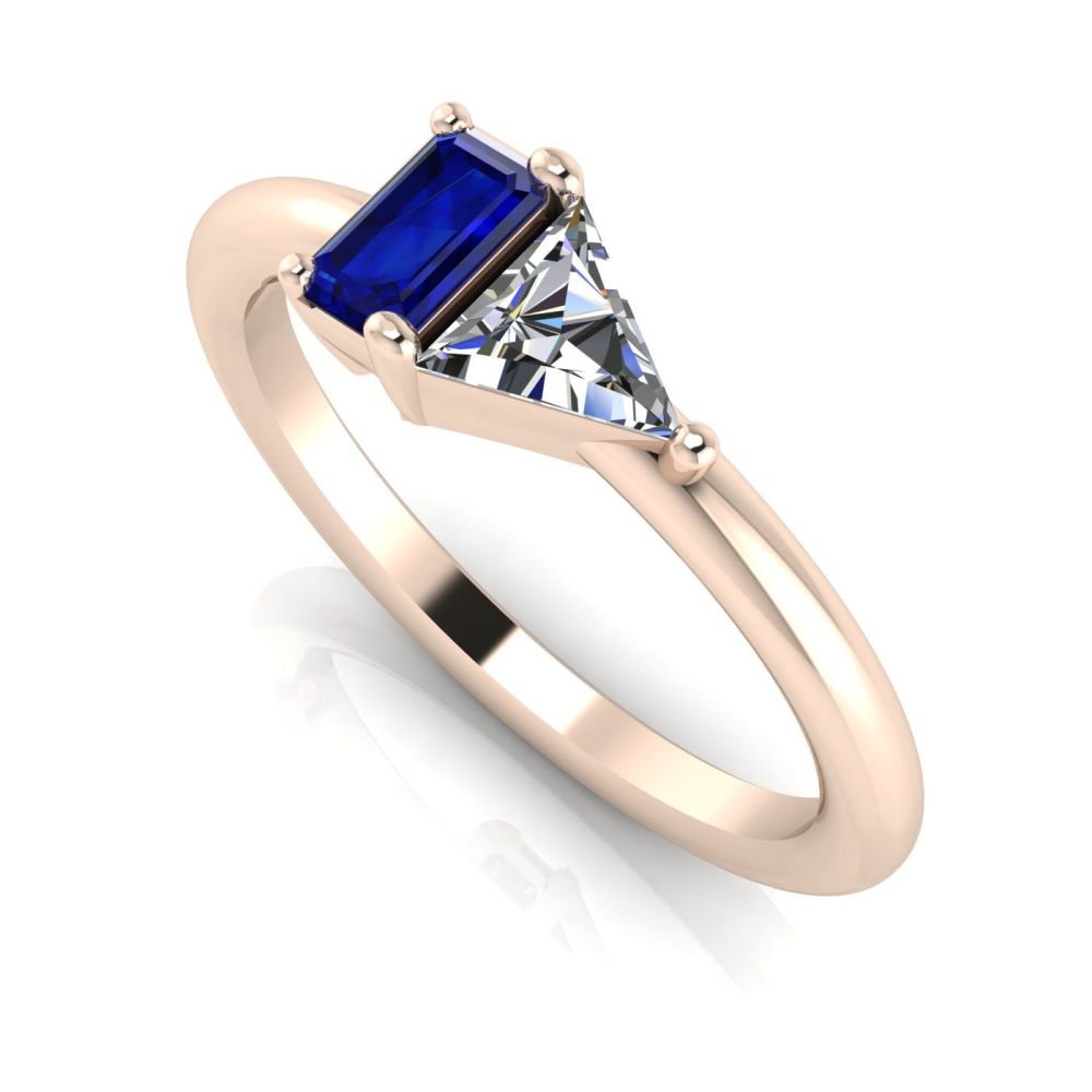 Elektra Toi Et Moi Ring-  Sapphire, Diamond & Rose Gold
