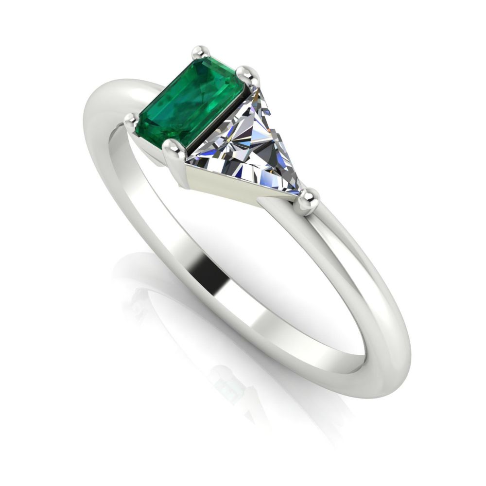 Elektra Toi Et Moi Ring- Emerald, Diamond & White Gold